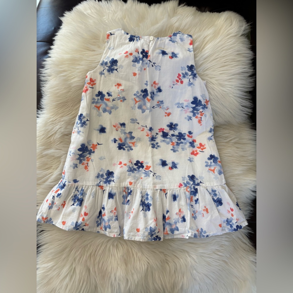 OshKosh B'gosh White Floral Sundress with Blue and Coral Accents - Picture 2 of 7